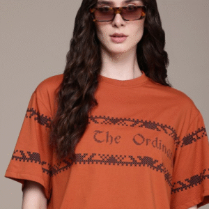 The Life Co. Typography Printed Drop-Shoulder Sleeves Oversized T-shirt